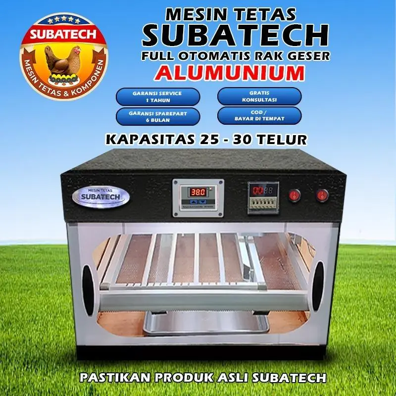 Mesin Tetas Full Otomatis Rak Geser Telur Ayam Bebek Burung SUBATECH RG25 0