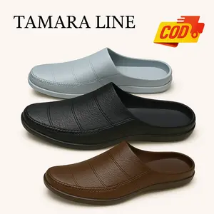 Sandal Selop Karet Pria Anti Licin Empuk Tebal Cocok Musim Hujan Dan Keja Tamara Line 213 Sendal Selop Bahan PVC Tahan Air