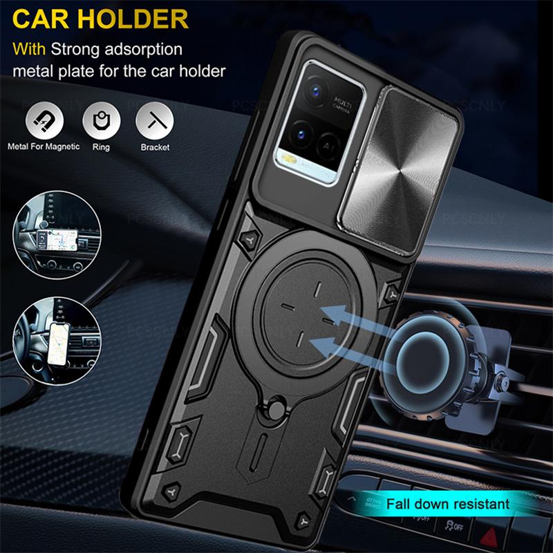 Product Introduction of Shockproof Armor Phone Case For VIVO Y21 Y21s Y21t Y21g Y21a Y21e Y33s Y32 Y33t T1x Holder Casing Camera Protection Sliding Hard Back Cover New Design V2111  V2110  V2135  V2152  V2109  V2158A  V2143 7