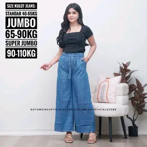 CELANA KULOT JEANS WANITA SUPER JUMBO BB MAX 100KG