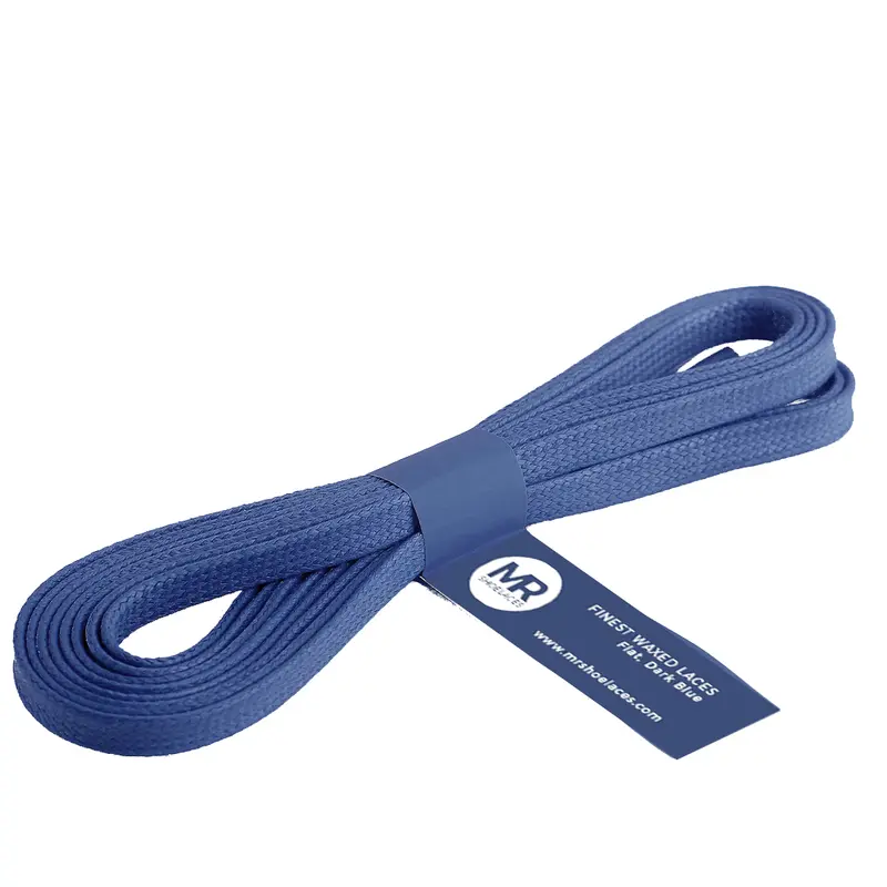 MR Shoelaces FT05 Biru Tua DARK BLUE Tali Sepatu Pipih Gepeng Flat 6-7mm 80cm 90cm 100cm 120cm 130cm 140cm 150cm 180cm 200cm untuk Sepatu Sneakers 2