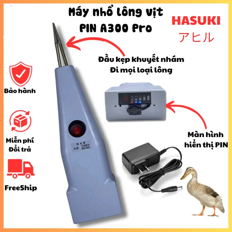 A300 PRO Máy Nhổ Lông Vịt Cầm Tay Dùng Pin Chống Nước mũi kẹp nhám, bắt lông tốt 0