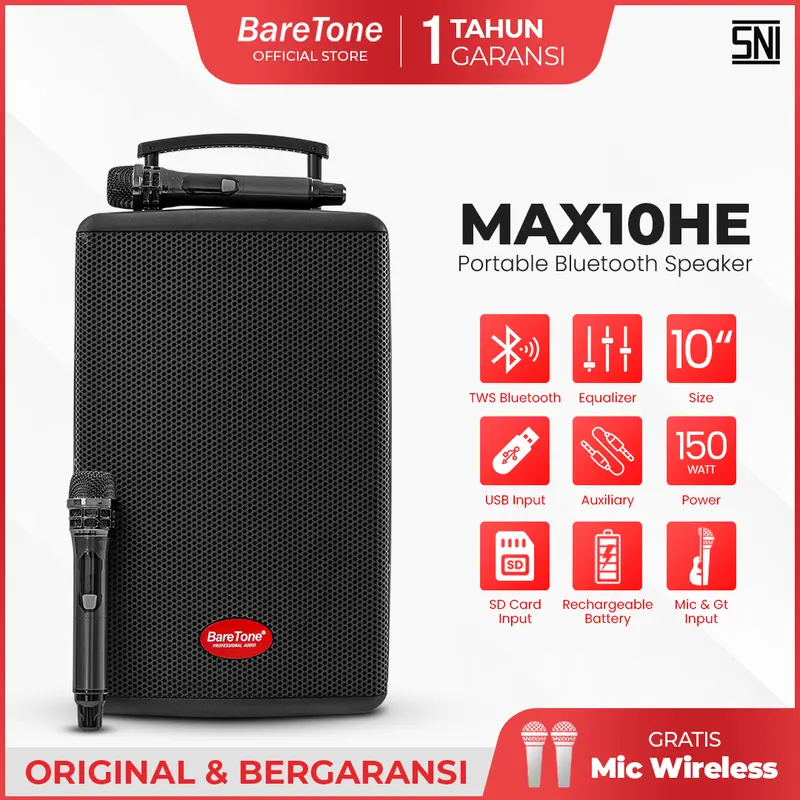 Speaker Portable BareTone MAX10HE Type 10Inch 0