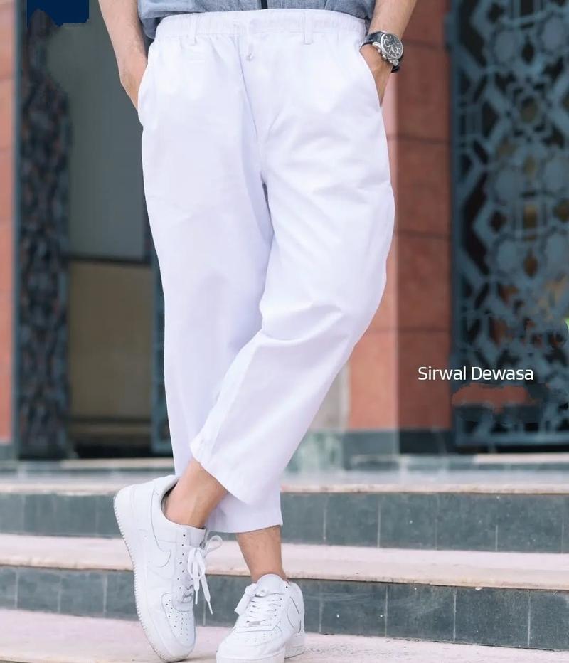 Product Introduction of COD Celana Sirwal Dewasa Celana Cowok Distro Warna Putih Model Saku Retsleting Sebelah Kanan Casual Pria Formal Panjang Hitam Fit Navy Chino 6