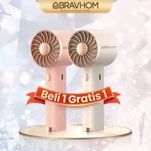 【Beli 1 Gratis 1】(COD)Bravhom Kipas Angin Mini Portable 3IN1 Aromaterapi 3 Kecepatan Lampu Warna Warni Phone Holder