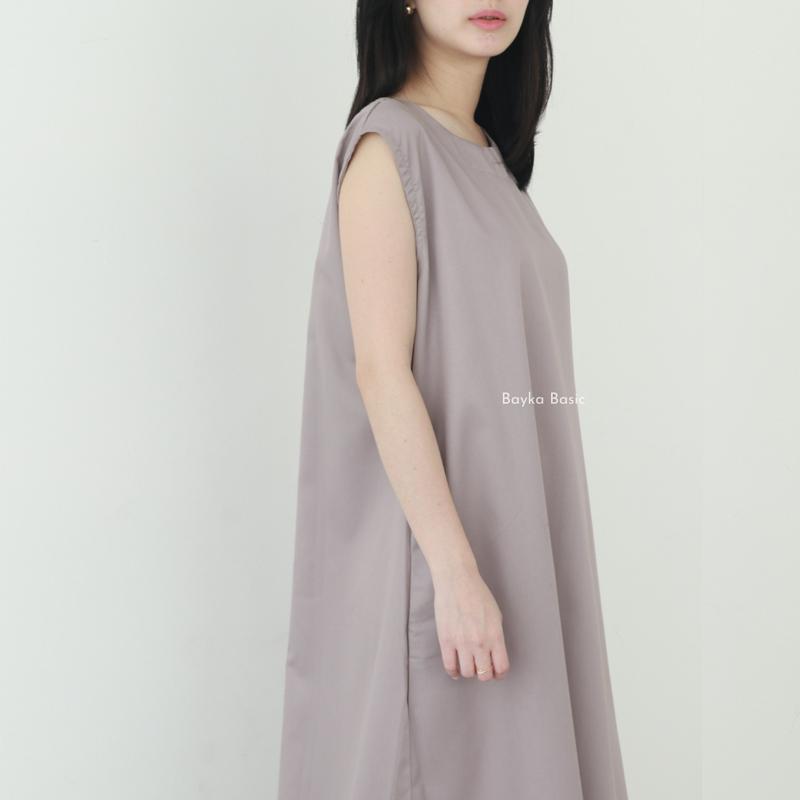 Bayka - Inner Dress Tanpa Lengan / Maxi Sleeveless Dress Polos Wanita / Dalaman Gamis Katun / Manset Kutung Panjang 7