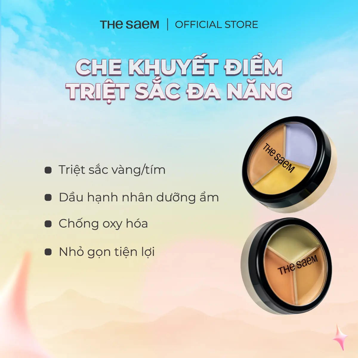 Che khuyết điểm triệt sắc che phủ cao Cover Perfection Triple Pot Concealer 13g