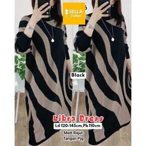 Tunik rajut import jumbo motif zebra Oversize