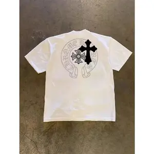 Pembersihan Pesanan Luar Negeri ~ Label Potong Penarikan Kaos Lengan Pendek Katun Murni Oversize Trendy Unisex Atasan Serbaguna Katun combed Baju santai Kaos lenghwdsisvjqq