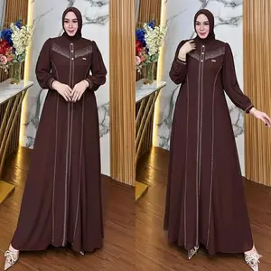 Qirana Dress Ceruti Mahogany Gamis Kondangan Mewah Dress Casual Muslim Wanita Remaja Baju Gamis Lebaran Emerald Gaun Wanita Elegant Dress Perempuan Maxi Dress Polos Casual Daily Ootd Hijab Kekinian Gamis Couple Keluarga Sarimbit Pasangan Terbaru ceruty