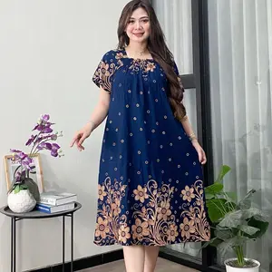 Daster Rayon Fuji Jumbo Ld 110 Kekinian Busui Karet Depan Lengan Pendek Motif Monalisa