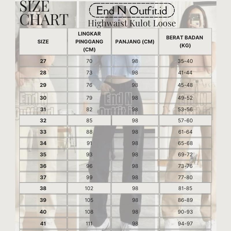 Highwaist Kulot Loose Jeans Wanita Panjang Polos-Size 27-42 muat sampai BB 100 Kg Celana Cewek Cutbray 8