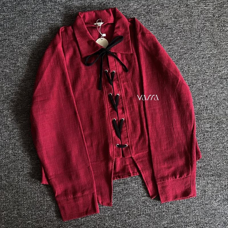 RIBBON SHIRT KEMEJA TALI KEMEJA WANITA BAHAN KATUN 8