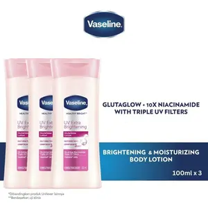 Vaseline Healthy Bright Lotion UV Extra Brightening 100ml isi 3