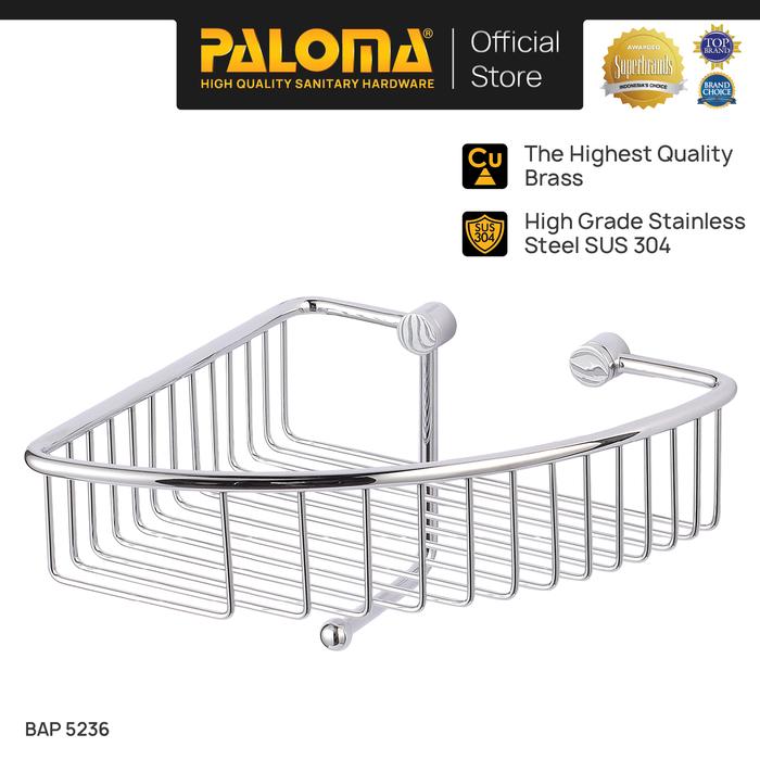 Gambar PALOMA BAP 5236 Rak Sudut Tempat Sabun Batang Holder Soap Rack Kamar Mandi Wall Dinding Brass Kuningan Stainless Steel SUS304 SUS 304 Chrome Krom dari PALOMA Official Kota Administrasi Jakarta Timur Tokopedia