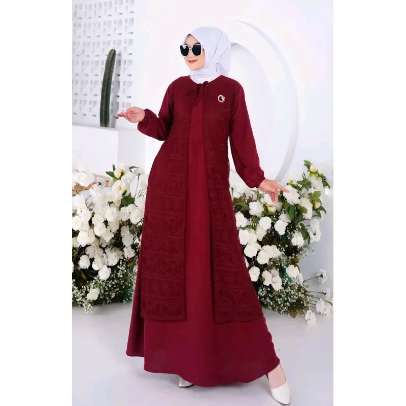 INNARA GAMIS WANITA DEWASA CRINKLE MIX BRUKAT MODEL TERBARU,GAMIS KONDANGAN BRUKAT,GAMIS CRINKLE MURAH 4