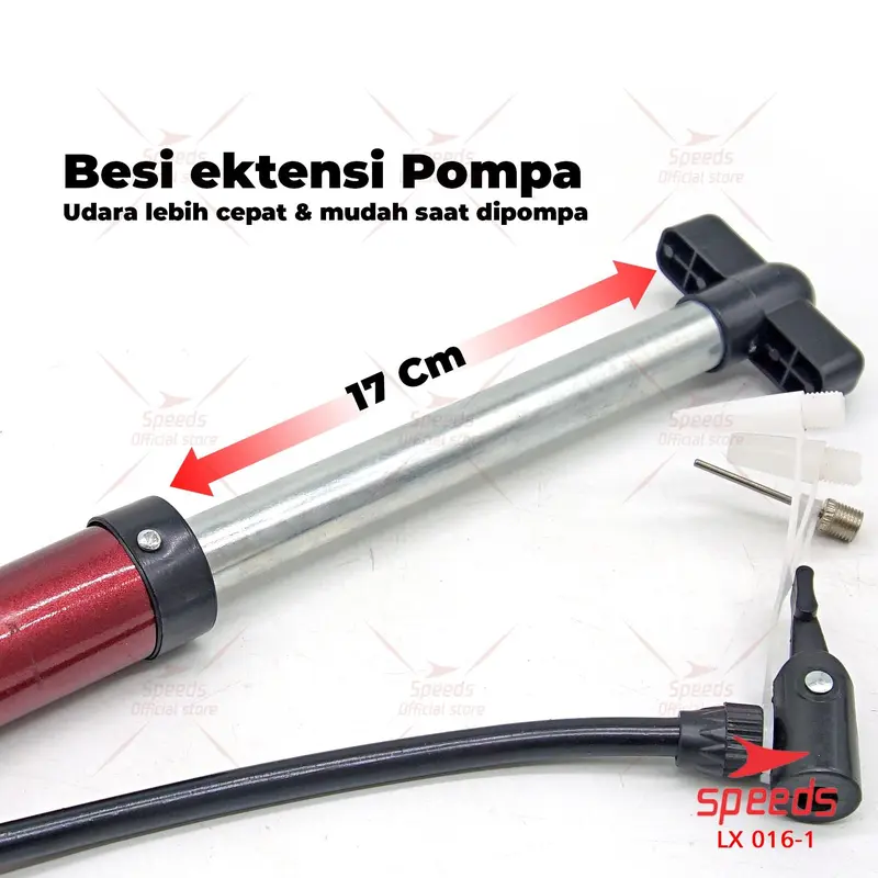 SPEEDS Pompa Angin Jarum Manual Bola Basket Sepak Futsal Volly Pump Ball LX 016-1 6