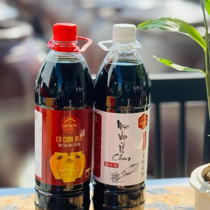 1L Mắm Chắt Cá Cơm Đen + 1L Mắm Mực Vip
