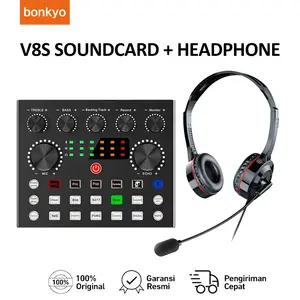 Bonkyo V8S sound card singing recording professional live broadcast equipment with live broadcast game headset headset