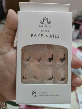 Product Review of MIULII Barbie Nails/ KUKU PALSU CANTIK / 24PCS / 3D / NAIL ART / PREMIUM / CUTE / BEUATY NAIL / FAKE NAIL / DAILY / KANTOR / SANTAI / WEDDING / PESTA/ KUTEK C Lem Tangan Tempel Polish Cat from D**a 1