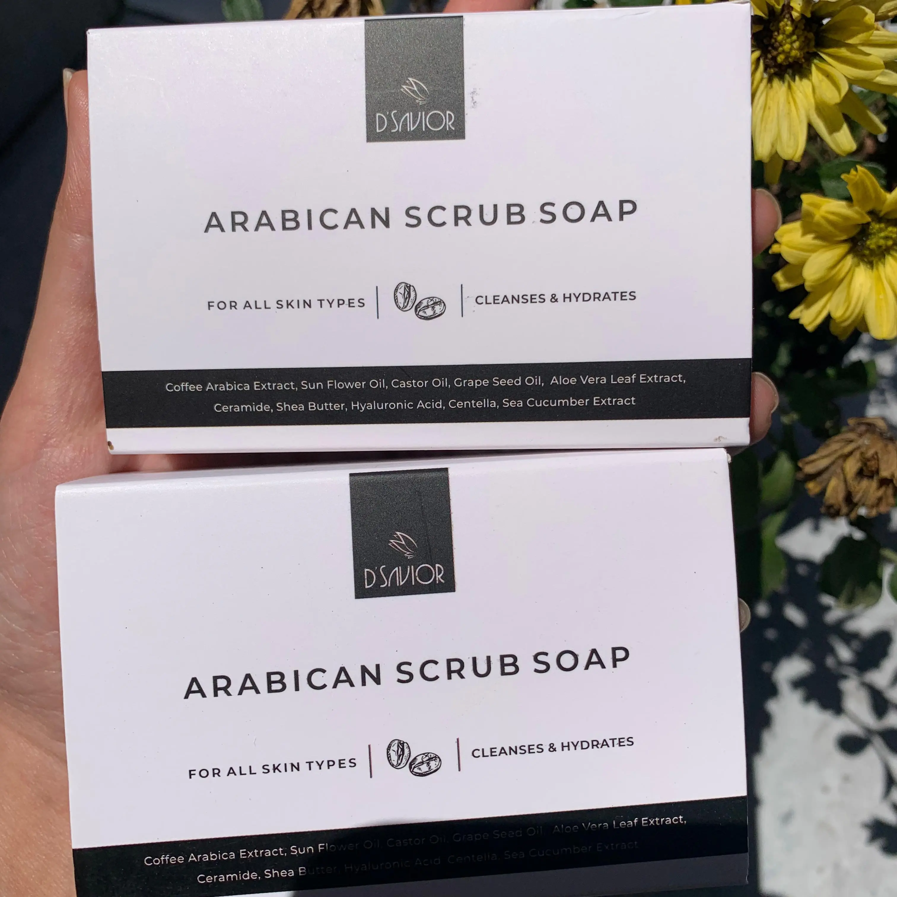 D'SAVIOR Arabican Scrub Soap 80gr Sabun non SLS D Savior Dsavior Sabun Bekas Luka Jerawat Kulit Kering Biotalk Eksim Kopi Arabika [jualkosmetikori]