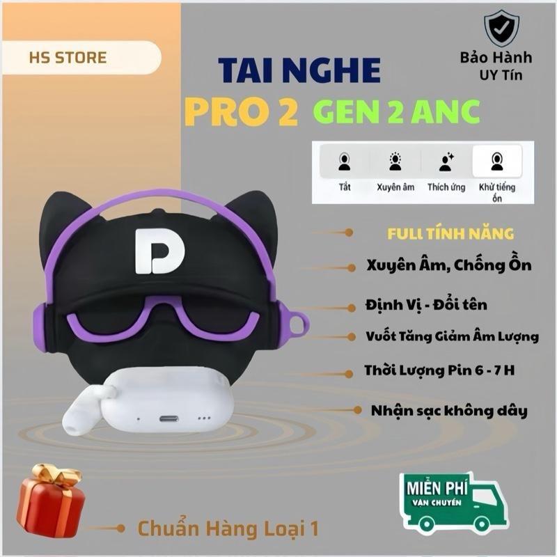 TAI NGHE P.ROGEN 2 ANC Xuyên âm Chống ồn, Bass căng, Âm thanh hay, Bluetooth 5.3.Micrô tích hợp (tặng cáp+ ốp) Bảo hành 3 tháng