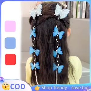 1Pair Jepit Rambut Kupu Kupu Aesthetic Menampilkan Mutiara Jepit Rambut Kupu Kupu 1 Pack Jepit Rambut Kupu Butterfly