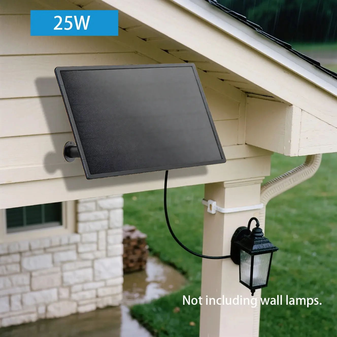 Panel Surya Solar Monocrystalline MPPT Waterproof DC Plug 25W IP65 Manajemen Pengisian MCU Cerdas Pengisian Lebih Cepat 30%