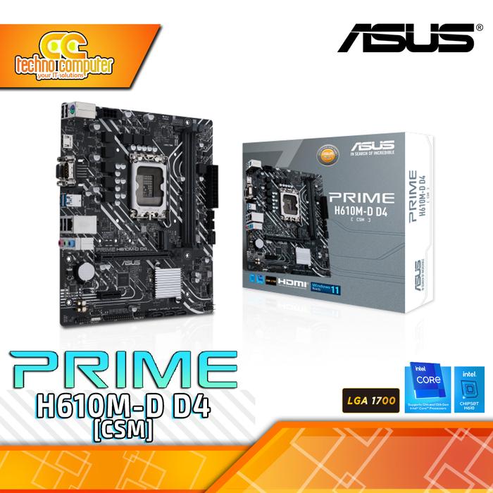 Gambar MOTHERBOARD ASUS PRIME H610M-D D4 (CSM) - mATX LGA1700 H610 DDR4 dari Techno Computer Bali Kota Denpasar Tokopedia