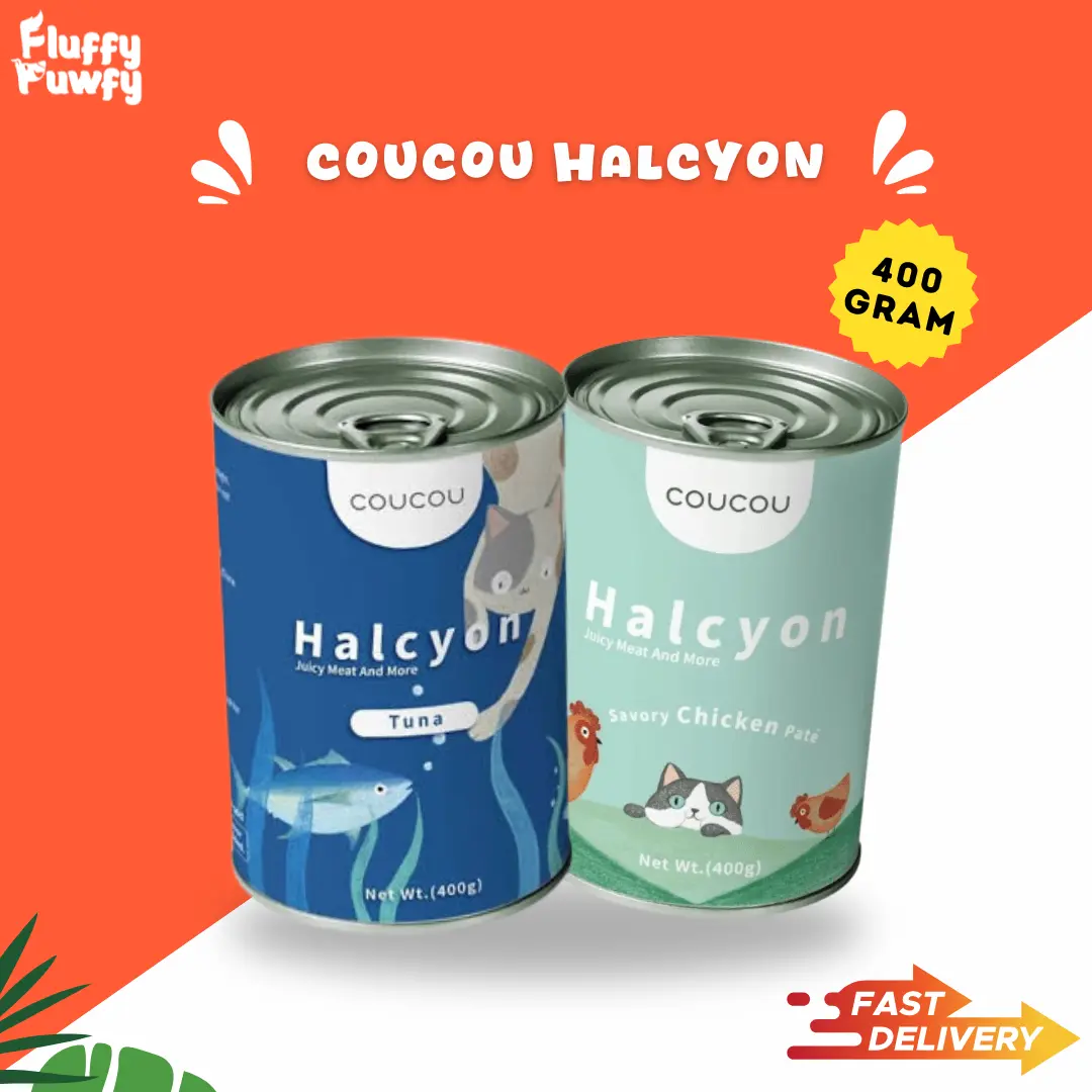 Coucou Halcyon Kaleng 400gr Makanan Basah Kucing