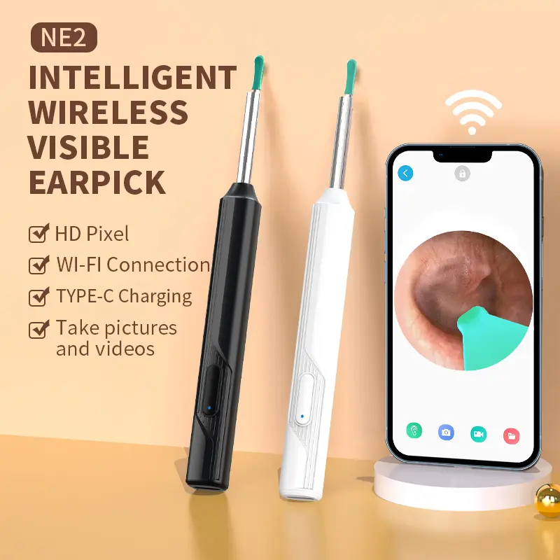 NE2 Smart Vision HD Ear Pick Ear Pick Tool Earwax Cleaner Smart Ear Pick Stick Suitable for Infants and Adults