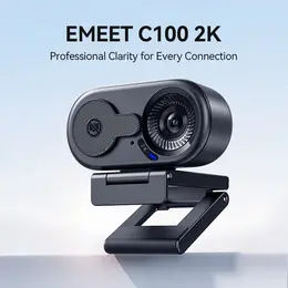 EMEET C100 Series 2K 1080P HD USB Mini Webcam Web Camera, Hi-Speed Built-in Microphone, Privacy Cover, Plug&Play Computer Camera for PC Laptop, Online Class, Zoom Teams Remote Work & Video Calls