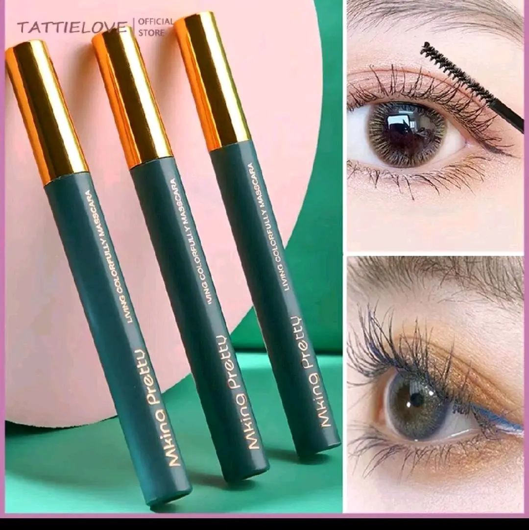 maskara mking preety tahan air tahan keringat keriting dan tipis make up untuk mata Waterproof Mascara Biru