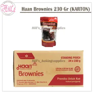 ( KARTON ) HAAN BROWNIES 230 GR POUCH INSTAN CAKE MIX / BROWNIS PREMIX BRONIS 230GR