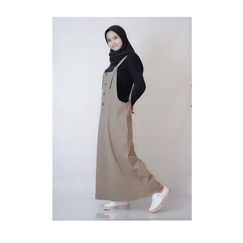 Overall wanita korean style terkini remaja dewasa panjang fashion muslimah 2