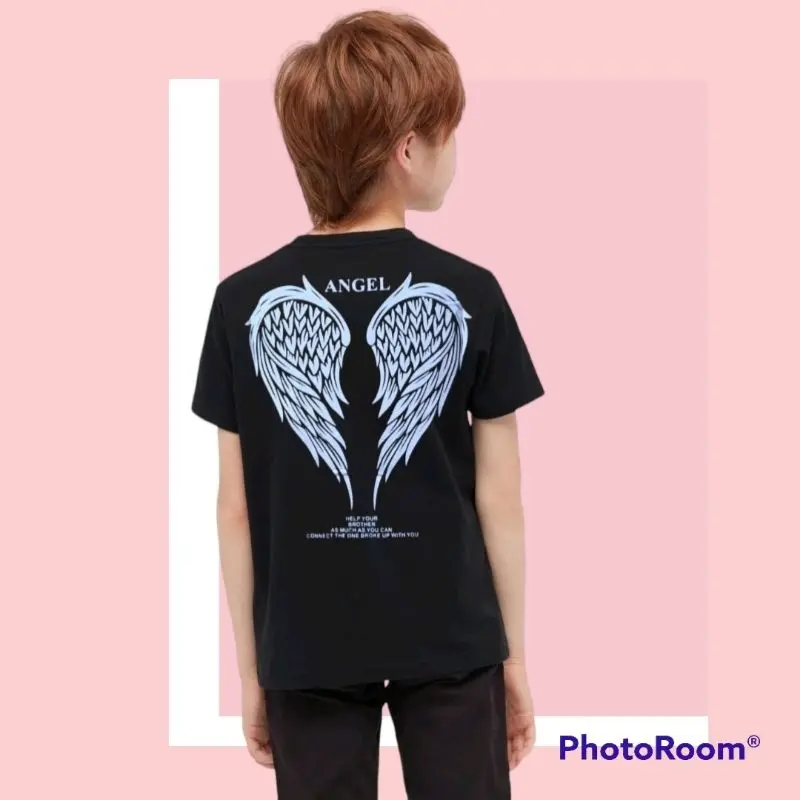 Atasan Anak Model Kerah o neck dan Garis Leher Mock Neck dengan Gambar Sayap Angel Terbaru - Fashion Anak Baju 2