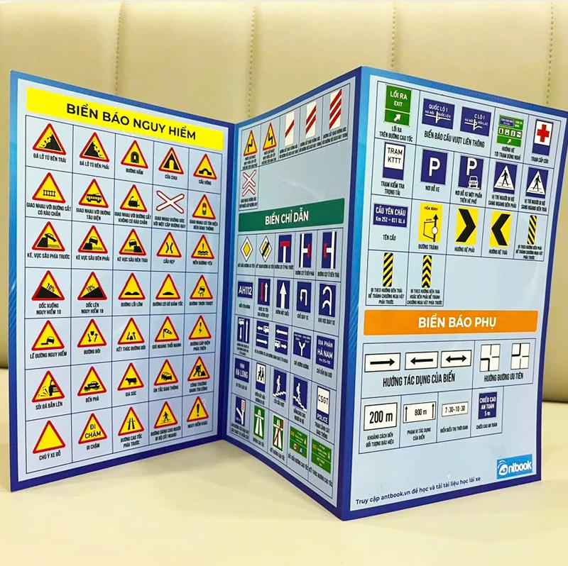Tờ Tổng Hợp Biển Báo Ô Tô Mới Nhất 2025, Chất Liệu Giấy Bìa Cứng In Offset