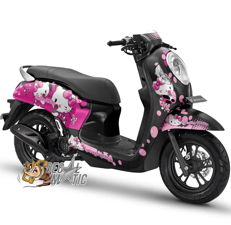 Decal scoopy Full Body - Stiker Scoopy Full body FI SPorty Fashion Stylish prestige Kartun HK  5 Motor Motorcycle 7