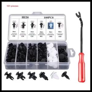 Kit de Herramientas para Reparación de Parachoques de Coche, Clips Sujetadores Universales de Plástico, Kit de Sujetadores de Remache para Panel de Puerta y Parachoques
