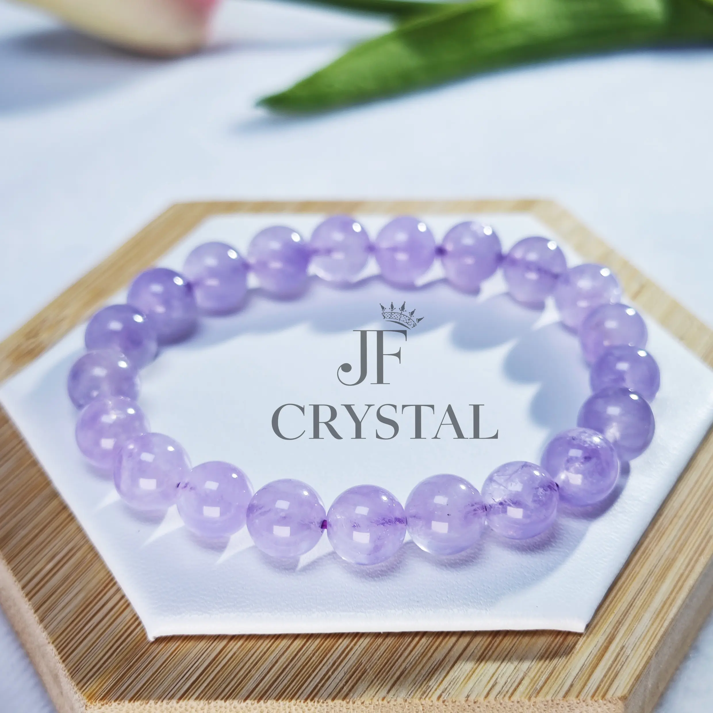 Natural Lavender Amethyst Quartz Crystal Lavender Crystal Single Circle Bracelet Multiple Sizes