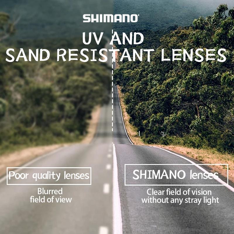 Cermin Mata Hitam Sukan Luar, SHIMANO, Bukan Polarisasi, Perlindungan UV400, Untuk Lelaki, Sesuai untuk Memancing, Berbasikal dan Memandu 7