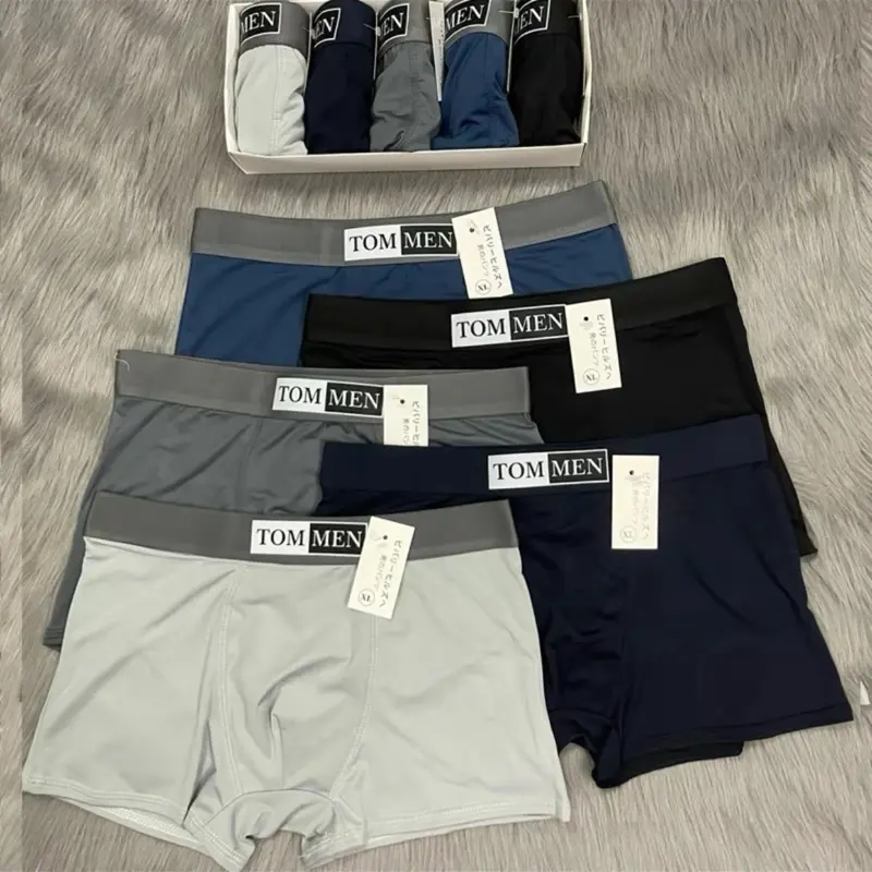 Hộp 5 quần boxer TOM MEN - chất vải mát lạnh- co dãn 4 chiều - sịp đùi nam cao cấp Menswear