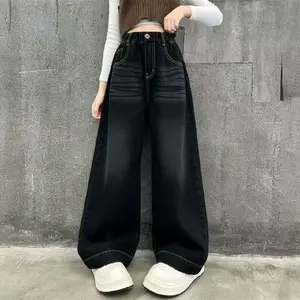 (unisex) Skena Jeans Denim Celana Anak Umur 8 Sampai 13 Tahun Hitam Snow Blue Wisker Fashion Cewek Cowok Remaja