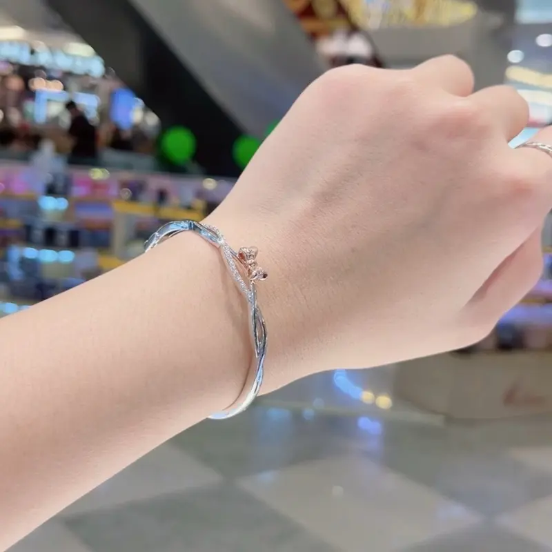 Lắc tay bạc mạ vàng trắng NƠ 1