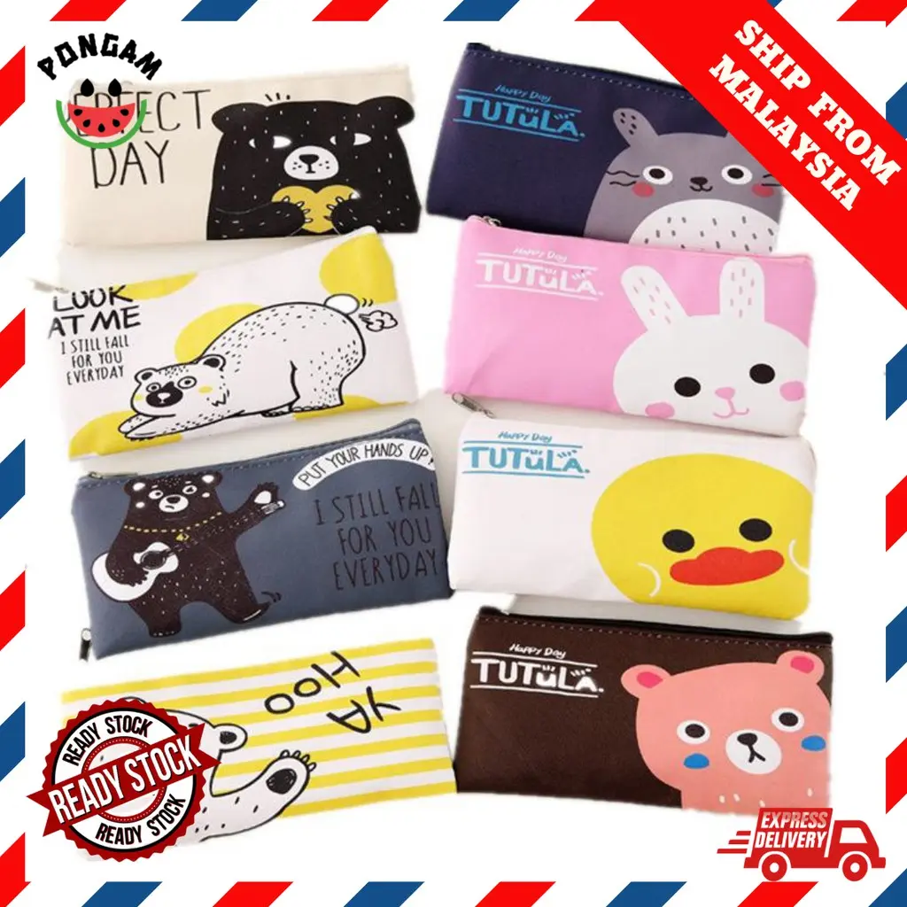 Korea pencil case Creative Stationery Cute small stationery bag cartoon pen case woman pouch