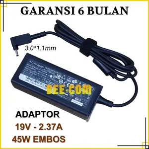 Charger Adaptor 45W 19V - 2.37A 3.0*1.1mm Embos - Compatible Laptop Aspire 3 A314-22 A314-22G Series -BEE