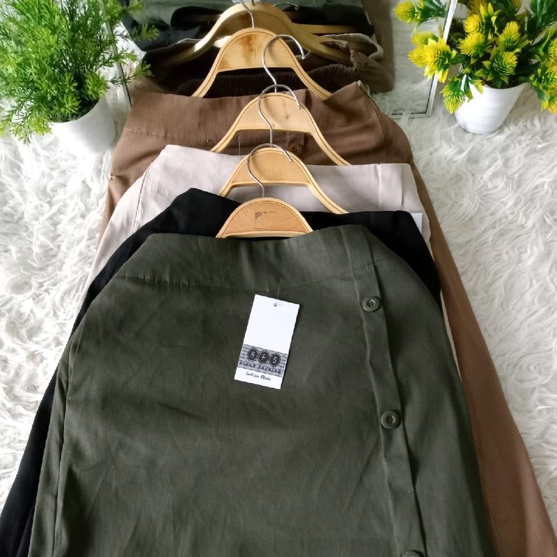 Rok span wanita cantik Rok wanita premium Bawahan rok katun Pinggang belakang karet 2
