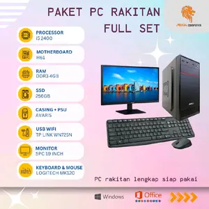 PC RAKITAN KOMPUTER i5 GEN 2 RAM 4GB SSD 256GB FULL SET LENGKAP KEYBOARD MOUSE MONITOR 19 INCH SIAP PAKAI KANTORAN / SEKOLAH / RUMAH / MULTIMEDIA