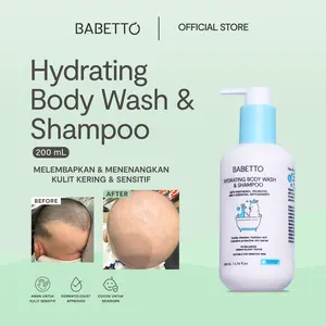 [BEST SELLER] Babetto Hydrating Body Wash & Shampoo 200ml - Sabun Sampo Mandi Perawatan Kulit Sensitif Iritasi Eczema Bayi dan Anak
