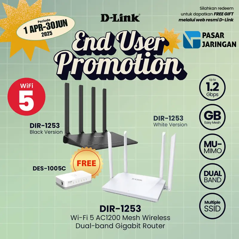 D-LINK DIR-1253 AC1200 MU-MIMO MESH Wireless Gigabit Router Dual Band 0